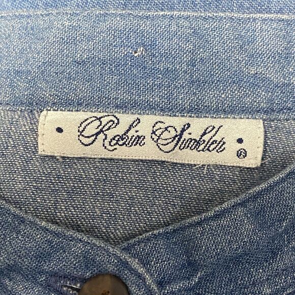 Vintage Robin Sinkler Women Denim Shirt Size L Long Sleeves - Picture 3 of 3